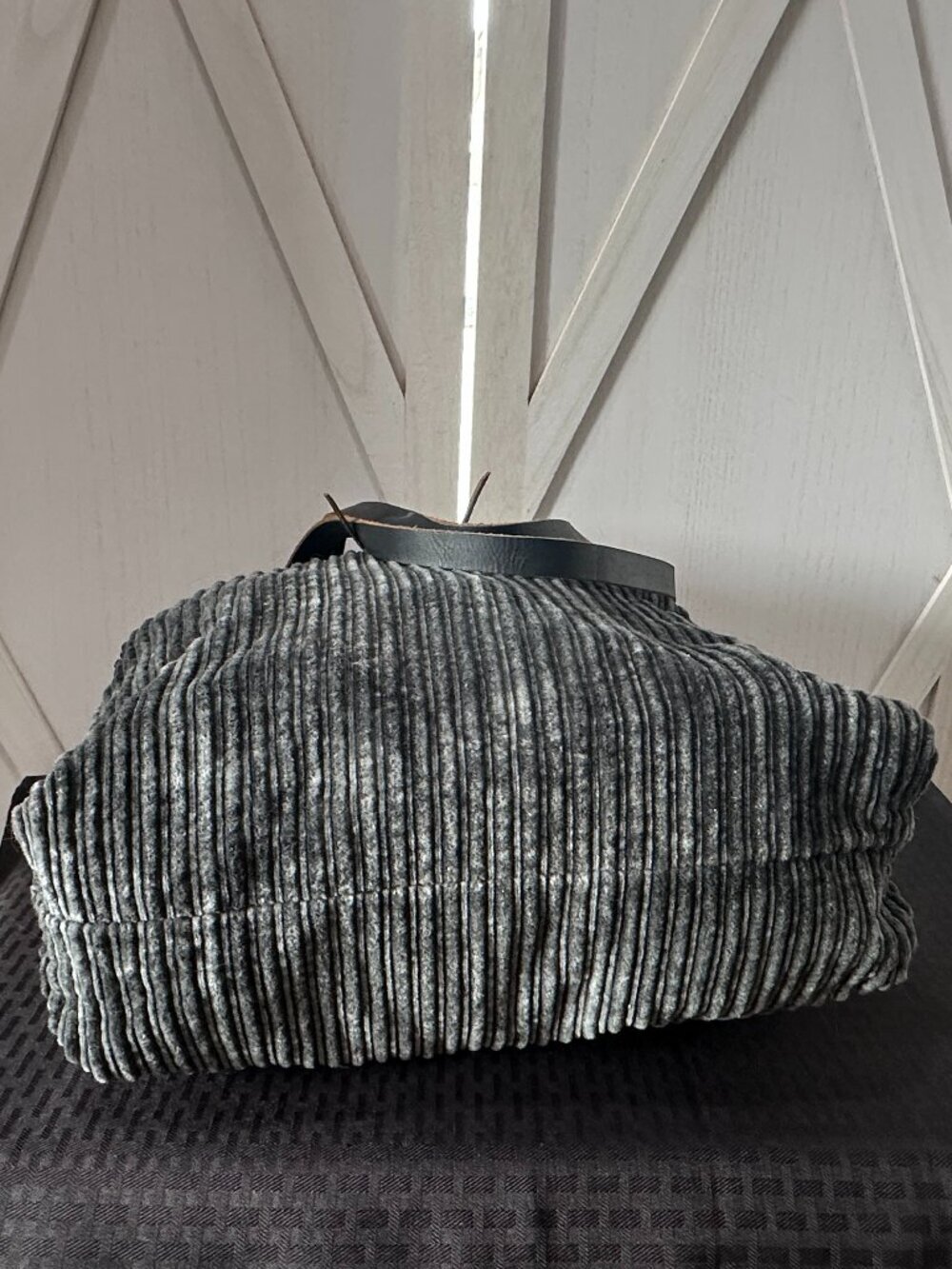 Free People We The Free Corduroy Washed Gray Tote Bag - Picture 6 of 8